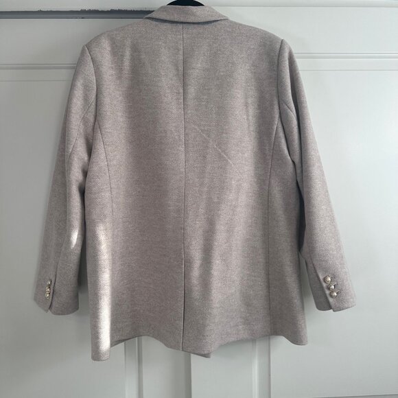 Brushed Herringbone Double Breasted Blazer 18 Petite - NEW - Picture 5 of 13